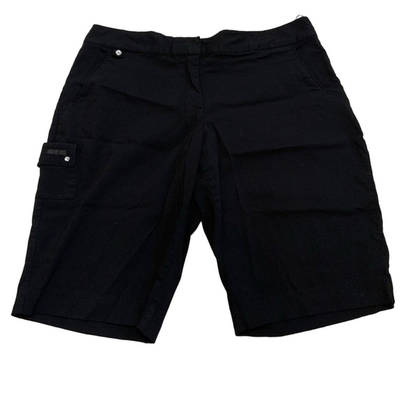 Izod Black Cargo Bermuda Shorts size 12-14 - Picture 1 of 6